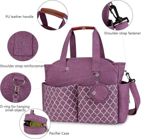 Lmbabter Diaper Bag Tote with Changing Station Upgrade Multi-Function Baby Bag with Adjustable Shoulder Strap