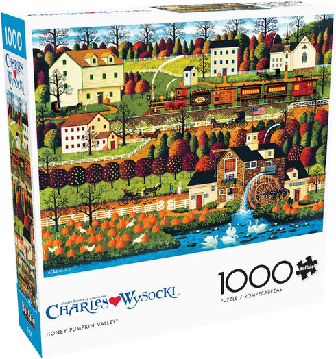 1000 Piece Jigsaw Puzzle for Adults - Honey Pumpkin Valley by Buffalo Games - Charles Wysocki - 26.75 x 19.75