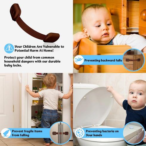 Cabinet Locks for Effective Baby Proofing - No Screws or Magnets Required, Multi-purpose for Furniture and Ovens (C -