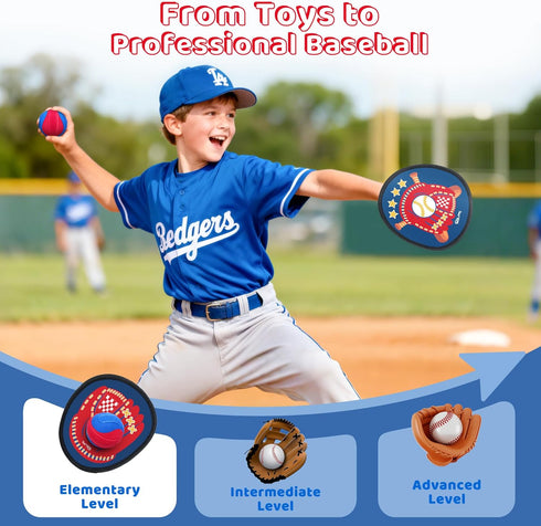 Set 3-5, 3 4 5 6 7 8-12 Twinkoo Toss and Catch Ball Game for Kids Kids Toddler Baseball Glove & Catch Ball Toys,Kids