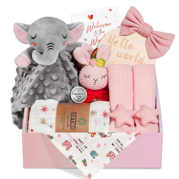 Newborn Baby Girl Gift, 9 Pcs Baby Gifts for Girls Newborn Essentials,
