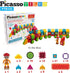 Picasso Toys PTB103 Alphabet & Numerical Train, 103pc Hedgehog Block Shape Building Tiles Set for Learning