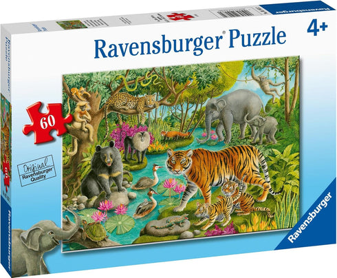 Ravensburger 60-Piece Animals of India Jigsaw Puzzle for Kids | Sturdy, Colorful and Glare-Free | Unique Pieces | Eco-Friendly | Ideal Toy for Ages 4-8