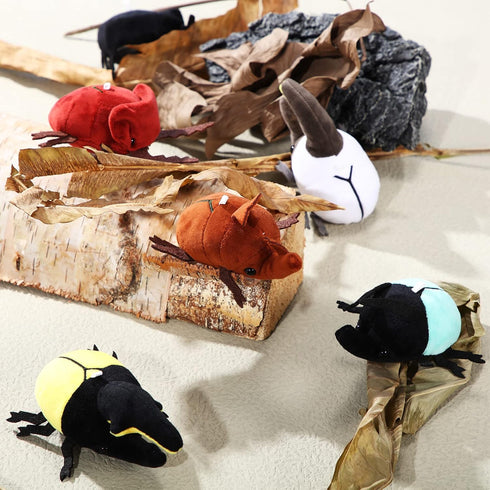 6 Pieces Simulation Beetle Plush Toy, 4 Inch Small Stuffed Animal, Hanging Insect Plush for Birthday Party