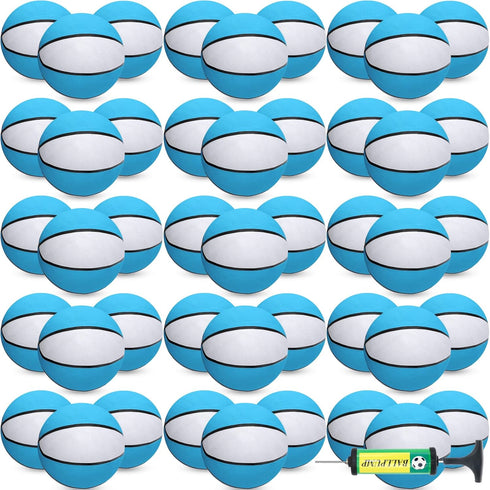24 Pcs Mini Basketball 7'' Water Basketball Bulk, Pump for Swimming Pool Indoor Mini Hoop