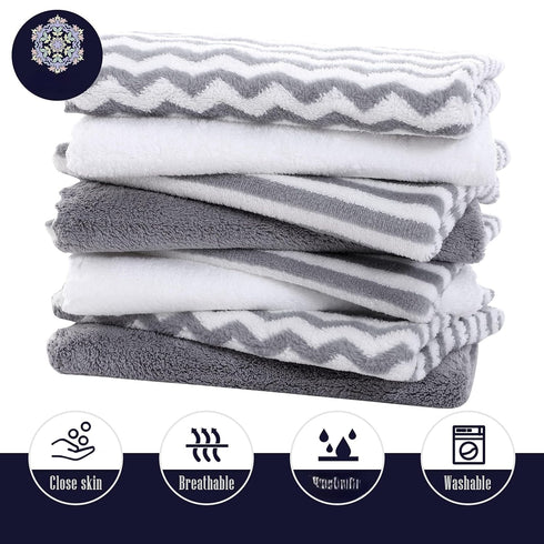 16 Pack 16 12 Inch Super Soft Baby Burp Cloths, Baby Washcloths, Ultra Absorbent Large Newborn Burping Cloth for Boy