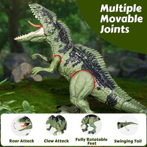 3-8, Covsen Giganotosaurus Dinosaur Toys for Kids Ages Action Figure with Roaring Sound, Lights & Attack Motion