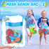 Set Set, 3-12 RACPNEL Collapsible Beach Toys for Kids Toddlers, Travel Beach Sand Castle Kits with Mesh Bag & Molds