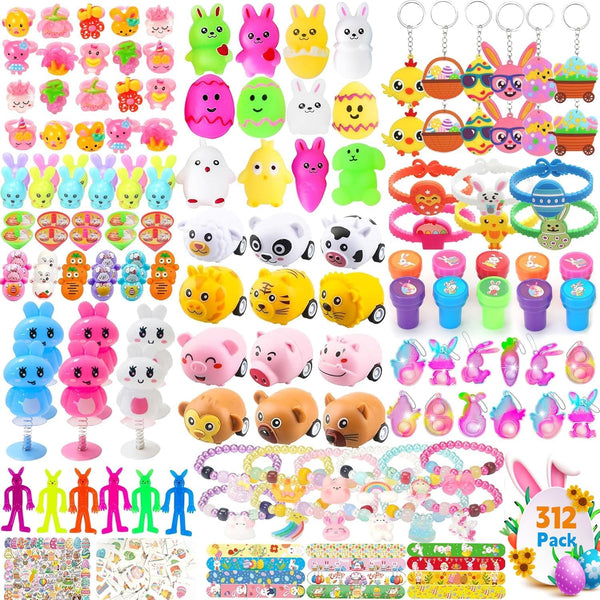 Fumogym 312PCS Easter Egg Fillers for Kids Boys Girls Basket Stuffers Party Favors
