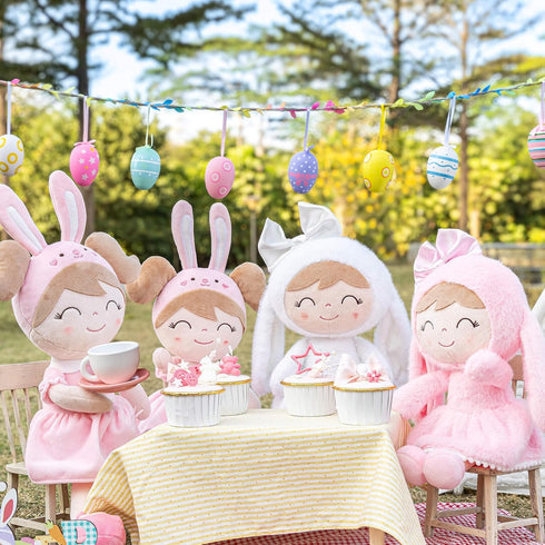 Gloveleya Baby Girl Gift Plush Bunny Doll - First Baby Doll for Toddlers, White 12 Inches