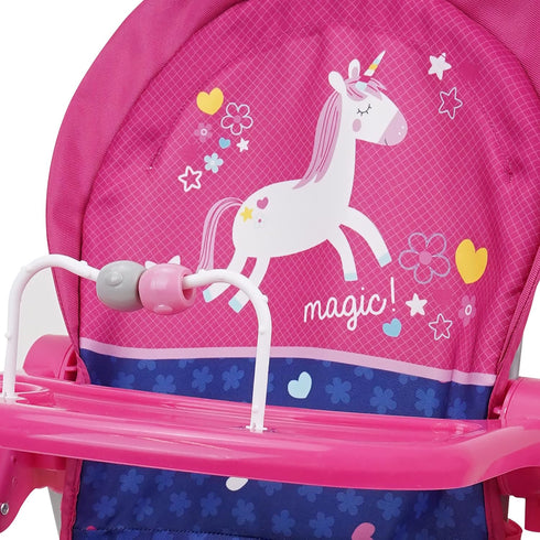 509 Crew Unicorn Doll Highchair - Kids Pretend Play Highchair w/Feeding Tray, Fits Dolls up to 21", Ages 3+