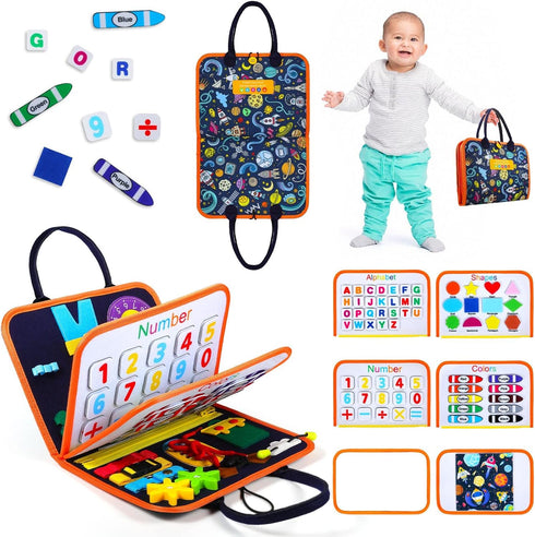 Montessori Busy Board for Toddlers 3+ Years Old, Educational Sensory Activity Board for Fine Motor Skills, Gift Toys
