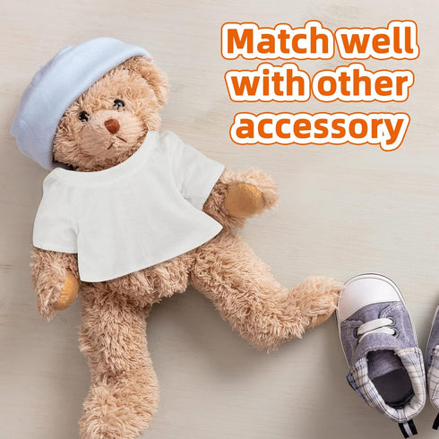 18 Pcs Stuffed Bear Clothes Sublimation Blank Bear Shirt Doll T-Shirts