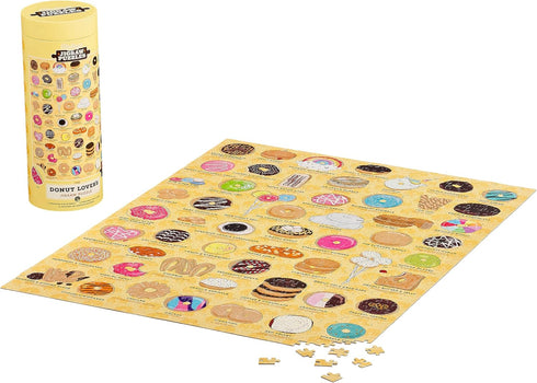 1,000-Piece Ridley's Donut Lover's Jigsaw Puzzle Donut Puzzle with Fun and Bright Illustration, Sturdy Storage Tube