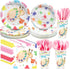 Art Paint Party Supplies - Dinnerware, Plates, Napkins, Cups, Cutlery, Decorations for 24 Guests Birthday Baby Shower