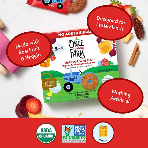 Once Upon A Farm Tractor Wheel Bar, Strawberry, Pumpkin & Beet
