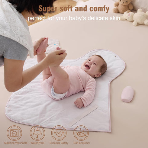 UTEX Baby Portable Changing Pad, Waterproof & Wipeable Diaper Changing Mat with Carrying Bag, Foldable Changing Mat