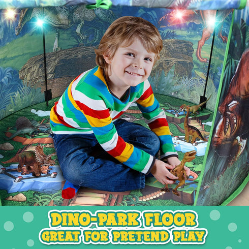 Dinosaur Pop Up Kids’ Play Tent by Toy To Enjoy, Indoor & Outdoor, Includes Remote Controlled Lights & 6 Toys