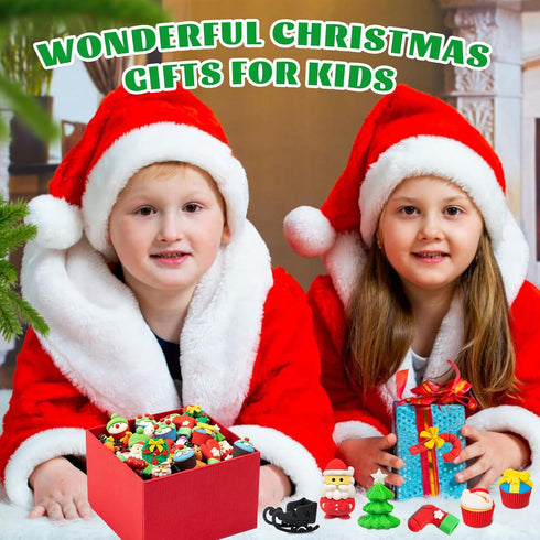 YGAOHF 60 PCS Cute 3D Animal Puzzle Christmas Erasers for Kids Bulk, Desk Pets for Classroom Rewards, Party Favors,