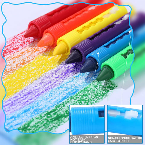 24 Epakh Pieces Washable Crayons for Toddlers and Kids Easy Clean Colorful Crayons Shower Markers Toys Paint Art