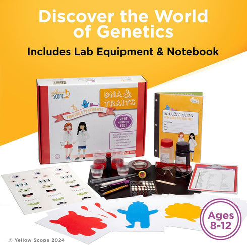 Yellow Scope Science Kit for Kids | DNA & Traits from Codes to Creatures Kit for Ages 8-12 | STEM Learning Toys