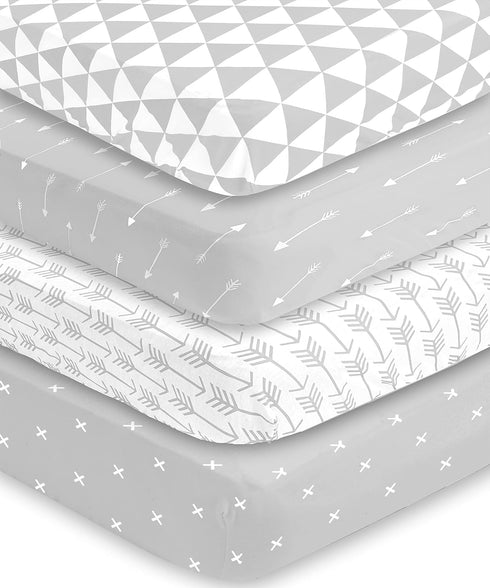 BaeBae Goods Fitted Baby Crib Sheets for Boys and Girls, 3 Pack, Soft and