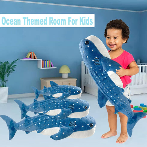 21in Whale Shark Stuffed Animal, Whale Shark Plush Toy, Kids Plush Pillows, Stuffed Blue Whale Doll