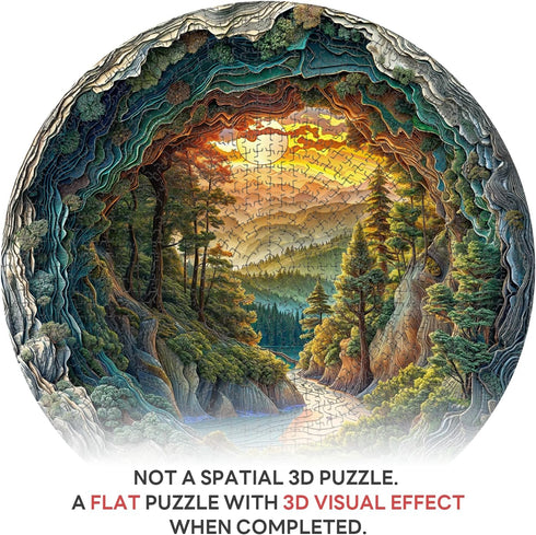 1000 3D 26.6 26.6in 1000 Piece Puzzle for Adults, Visual Cave Forest Jigsaw Puzzles for Adult, x Pieces Flat Puzzle