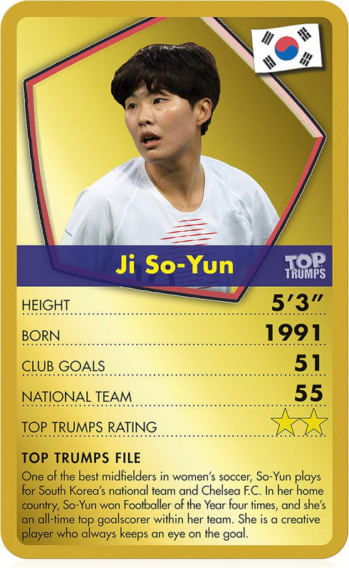 "Stars of Womens Soccer Top Trumps Card Game - Family Games for Kids and Adults - Card Wars for 2 Players"