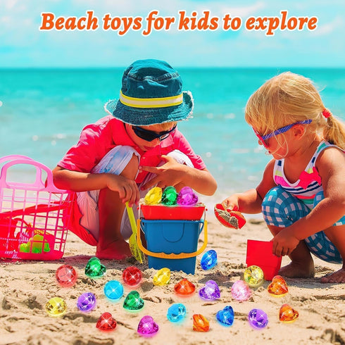 18 Swimming Summer MARFOREVER Pcs Diving Gem Pool Toys, Acrylic Big Colorful Diamonds Pirate Treasure Jewels Dive Gems