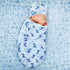 2 Pack Cinaci Adjustable Soft Cotton Blend Newborn Baby Receiving Swaddle Blankets Sleep Sacks with Nursery Hats Caps