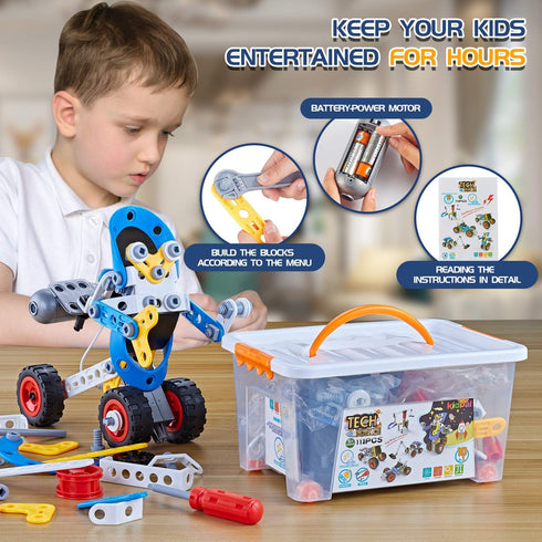 HUOZHI Set 6-12, 4-8, 5 1 4-7 5 7 8 9 113 Erector for Boys Building Toys for Kids Ages in STEM Toys Ages with Electric