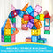 SYNCFUN Magnetic Tiles 110pcs, 3D Magnet Building Tiles with Vehicle, Construction Blocks Set for Kids, STEM