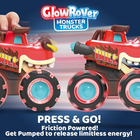 JOYIN 3 Pack Monster Truck Toy - Motion Activated Light-Up Cars for Toddlers, Press & Go Cars for Boys Girls
