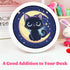 Gemozaic 6-8-12, (8x8inch) Cat Diamond Art Kits for Kids with Round Frame, Black Cat Diamond Art for Kid Ages Animal