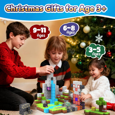 ANDENLEY 150PCS 3 4 5 6 7 8-12 Magnetic Blocks, Magnetic Building Blocks Cubes, Magnet Tiles Stacking STEM Building