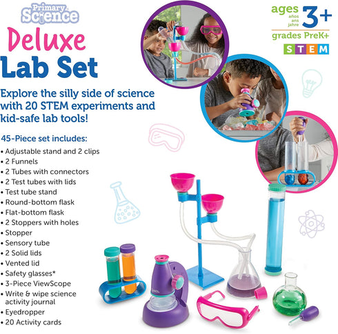 Set 45 3+, Learning Resources Primary Science Deluxe Lab - Pieces, Ages Experiments for Kids, STEM Toys, Sensory Tube