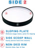 STAYnEAT Suction Plate, 2n1 Divided/Scoop Dish, Non-Slip Plate Guard, White (L)