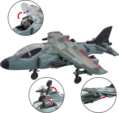 Set, 4-7, JOYIN Military Toy Airplane, Role Play Fighter Jet with Soliders, Army Men Action Figures, Snowmobile, Kayak