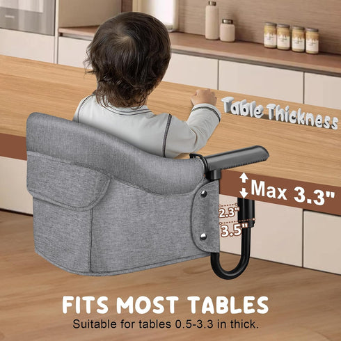 37 lb 6-36 Portable Hook-On Baby High Chair with Clip-On Design & Weight Capacity | Foldable Travel & Home Use