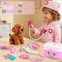 3-5 39 Set Girl Toys Doctor Kit for Toddlers with Plush Dog, PCS Kids Vet Play with Heartbeat Sound Stethoscope & Dress