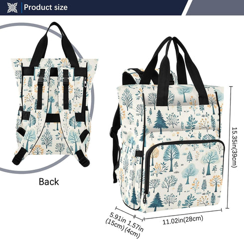 SUABO Backpack Various Blue Green Tree Pattern Baby Diaper Bag Large Bag Waterproof Travel Diaper Bags for Moms