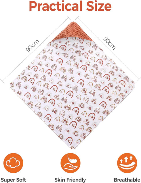 Miracle Baby 3/5-Point 35" 35" Car Seat Blanket for Babies, Lightweight Cotton Swaddle Blanket with Harness, Soft Minky