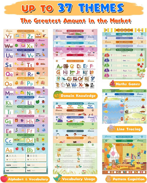 37 3-8, Baobrava Preschool Learning Activities, Themes Tracing Activity Books Ages Toddler Handwriting Practice, Letter