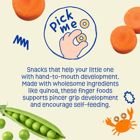 8 0.32 (Pack 4) Earth's Best Organic Melty Hoops, Bite-Sized Snacks for Babies Months and Up, Spring Veggie, Ounce