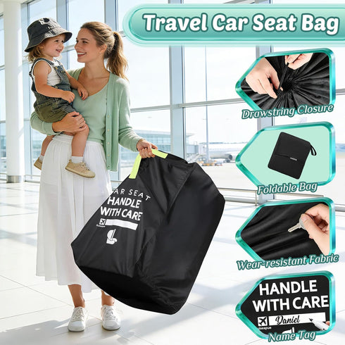 Guiseapue Car Seat Travel Bag for Airplane: Car Seat Bags for Air Travel Fit All Car Seats, Infant Carriers & Booster
