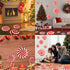 24 PCS Self-Adhesive Peppermint Floor Decals Stickers for Christmas, Valentine's Day Party Decorations