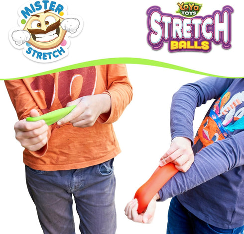 YoYa Toys Pull, Stretch, Squeeze Stress Balls, 3 Elastic Sensory Balls for Stress Relief, Ideal for Kids and Adults