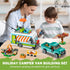 Set 3-IN-1 879PCS 6-12 HOGOKIDS City Camper Van Building with LED Light - Holiday RV Camping Building Toy for Kids
