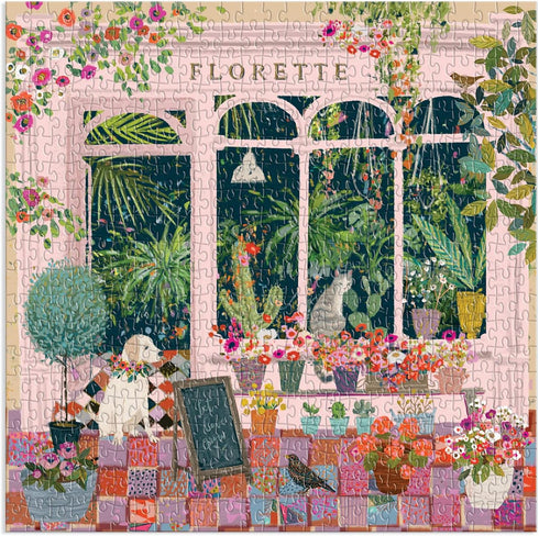 Galison Florette Puzzle, 500 Pieces, 20” x 20” – Floral Jigsaw Puzzle with a Beautiful Illustration by Victoria Ball – Thick Sturdy Pieces, Challenging Family Activity, Makes a Great Gift